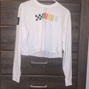 Vans cropped white long sleeve shirt